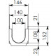 Лоток водоотводный пластиковый DN100 H152 с высоким бортом  (чертежный вид)