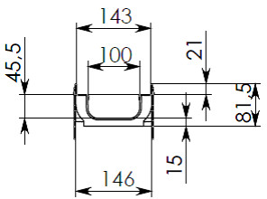 Чертеж лотка ЛВ-10.14,5.08 E600