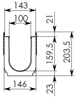 Чертеж лотка ЛВ-10.14,5.20,5 E600